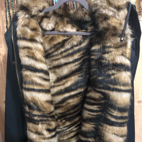 ASOS Black Utility Jacket with Faux Fur Trim - Picture 4 of 6